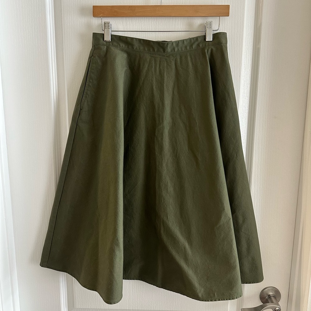 Uniqlo Olive A-Line Skirt